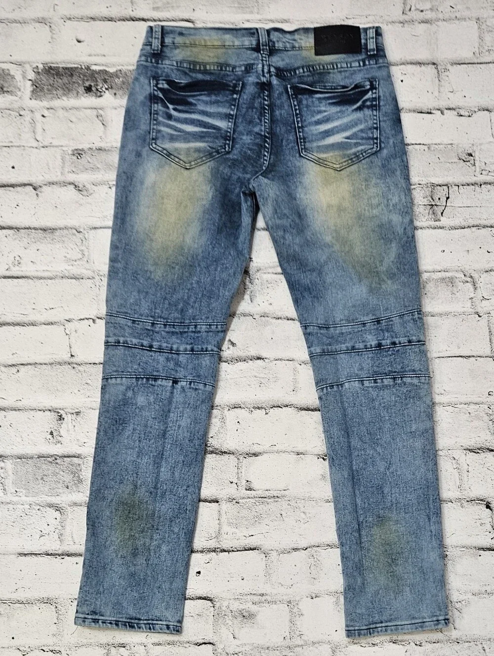 Reason New York Graphic Moto Patch Jeans Slim Fit Denim Mens 30x30 - Picture 10 of 16